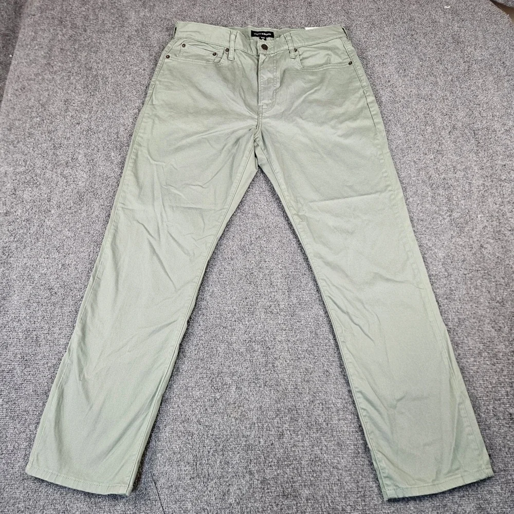 $99 Lucky Brand 410 Athletic Straight Pants Mens 33x30  Green Advanced Stretch